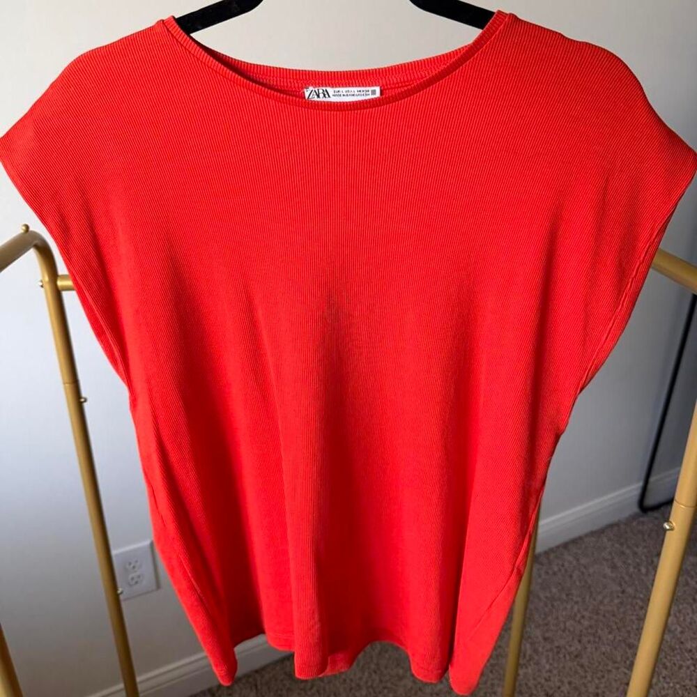 Zara Women's Red and Orange Jumper